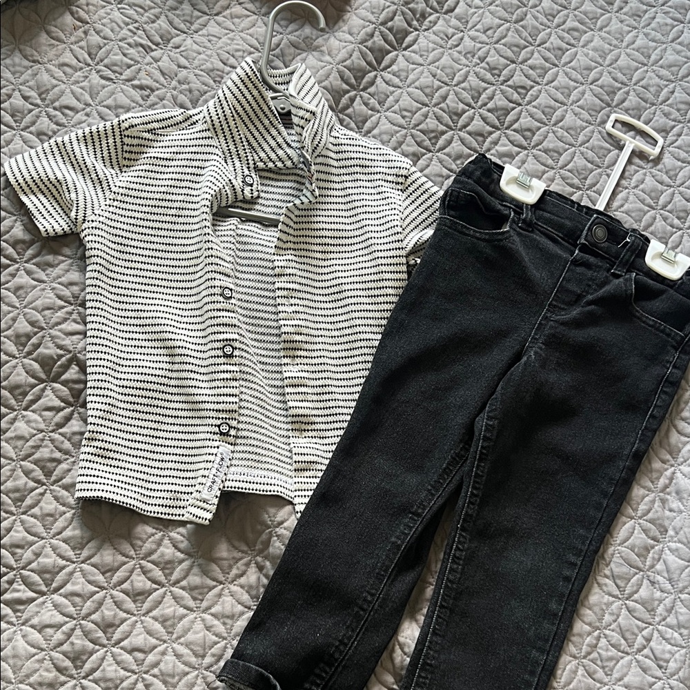 Black Striped Shirt and black pants